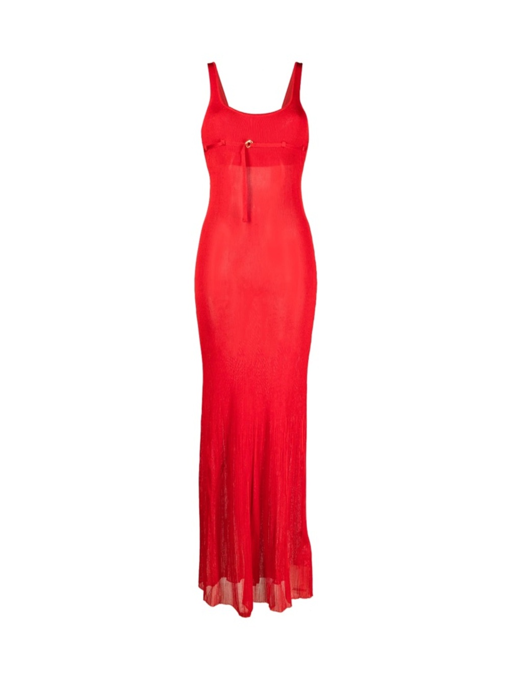 Jacquemus Red Ribbed Maxi Dress